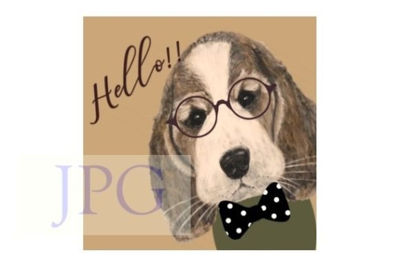 Beagle Dog Watercolor Print & Illustrations