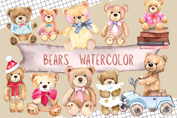 Cute Bear Clipart for Crafting: Watercolor Illustration That Works