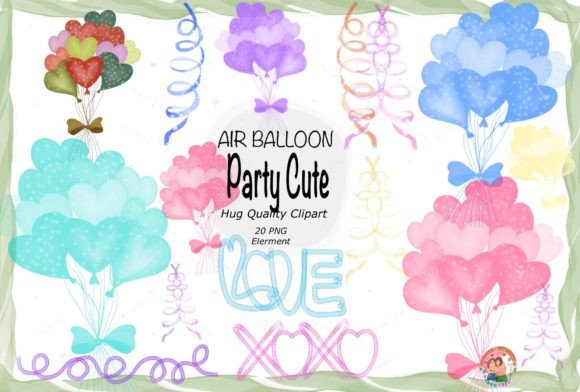 Cute Watercolor Balloons Clipart: A Versatile Illustration for Bloggers and Digital Publishers