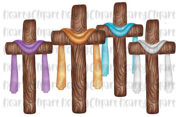 Easter Watercolor Cross PNG Clipart for Branding & Illustrations