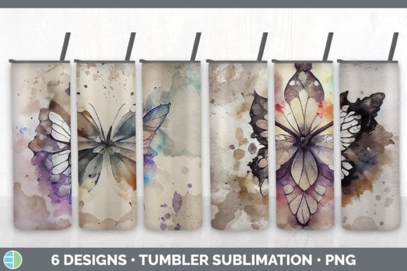 h1Watercolor Butterfly Tumbler Illustrations for Digital Sellers/h1