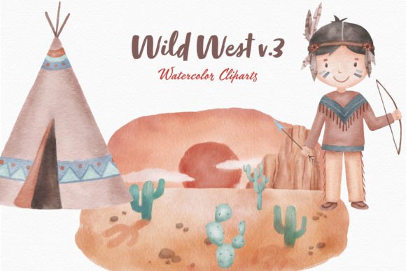 Indian Boy Wild West Watercolor Clipart: A Brand Designer’s Review for Local Business Branding & Packaging