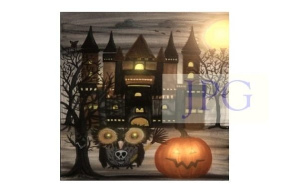 Owl Castle Pumpkin Art & Illustrations