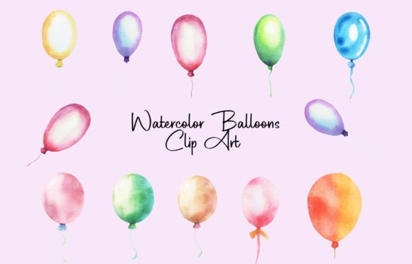 Watercolor Balloons Clip Art: A Fresh Illustration for Modern Branding