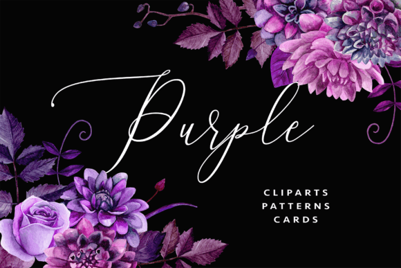 Watercolor Black Purple Floral Clipart: A Designer’s Review for Real Client Projects