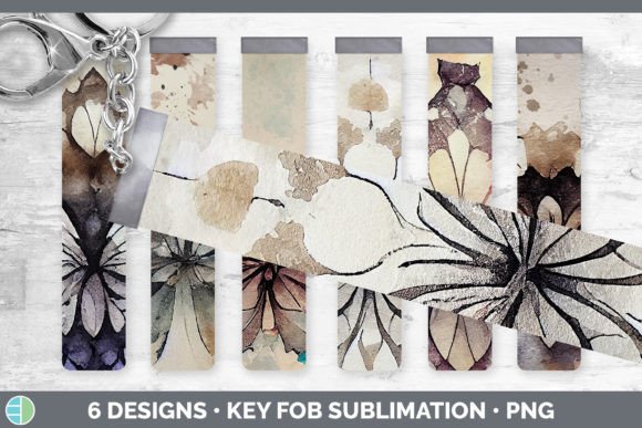 Watercolor Butterfly Key Fob Wristlet Illustration for Digital Sellers