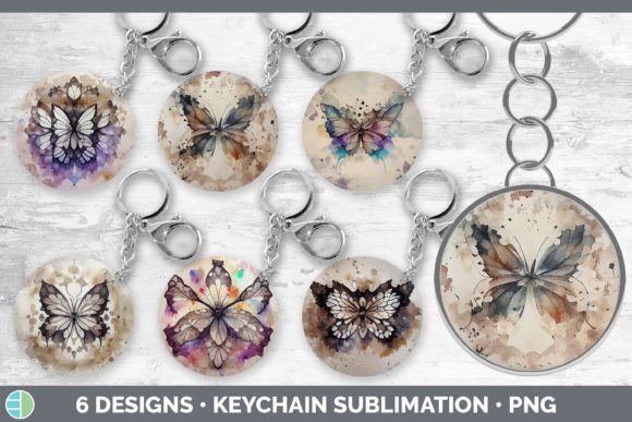 Watercolor Butterfly Keychain Bundle K for Bloggers & Publishers
