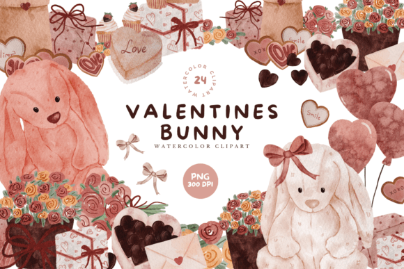 Watercolor Cute Valentines Bunny Clipart: A Designer’s Take for Local Branding & Packaging