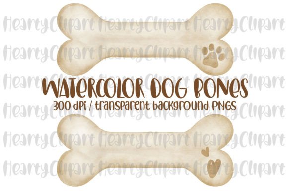 Watercolor Dog Bone PNG Clipart & Illustrations