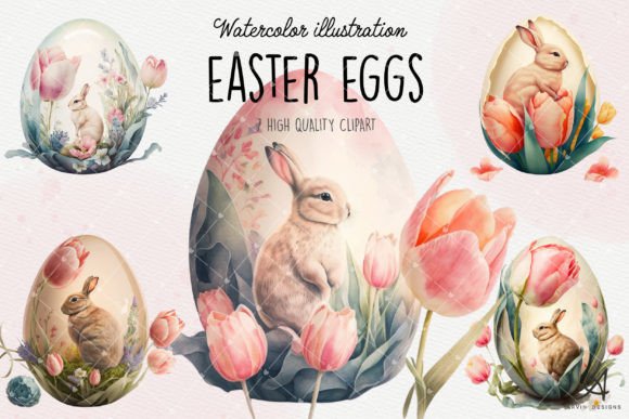 Watercolor Easter Egg Illustrations Review
