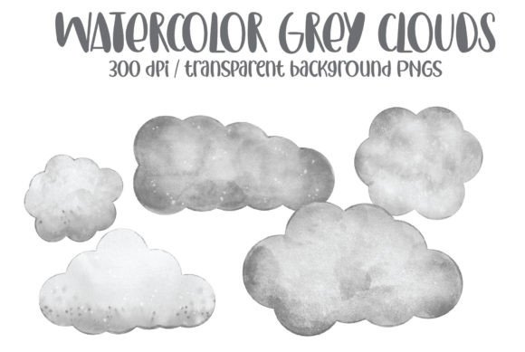 Watercolor Grey Clouds PNG Clipart Review