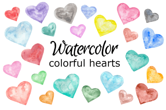 Watercolor Hearts Clipart for Crafting