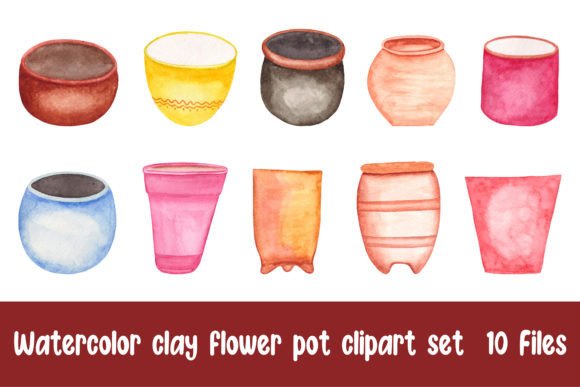 Watercolor Plant Pot Illustrations: A Fresh Design Asset for Branding and Marketing