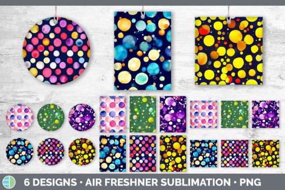 Watercolor Polka Dots Air Freshener Illustrations for Crafters & Etsy Sellers