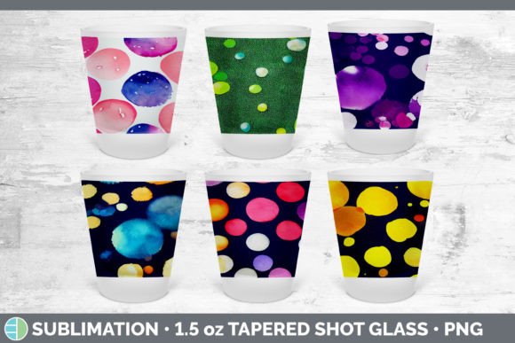 Watercolor Polka Dots Shot Glass Sublima: A Fresh Illustration for Lifestyle Blogging and Digital Content