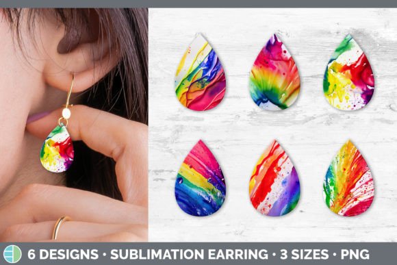 Watercolor Rainbow Teardrop Earring Design Review