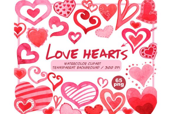 Watercolor Red Hearts Clipart Big Set: A Designer’s Take on Real Business Branding