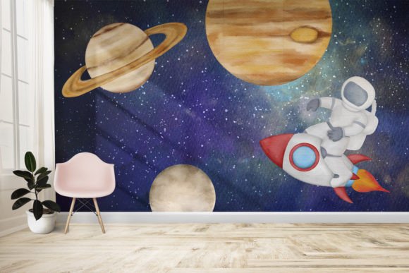 Watercolor Space Clipart – Astronaut: A Versatile Illustration for Bloggers & Digital Publishers