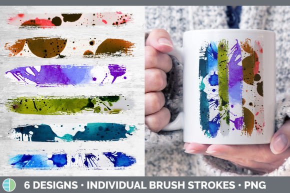 Watercolor Splatter Brush Strokes PNG for Local Business Branding and Packaging