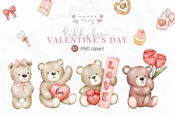 Watercolor Valentine Teddy Bear Clipart: A Designer’s Review for Real Business Branding