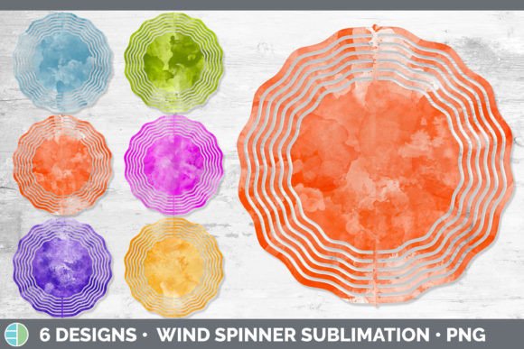 Watercolor Wind Spinner Sublimation De Illustrations