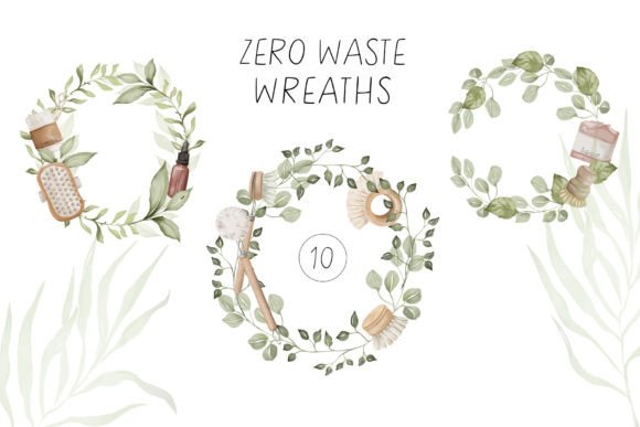 Zero Waste Watercolor Wreaths: Elegant Illustrations for Lifestyle Blogging and Digital Publishing